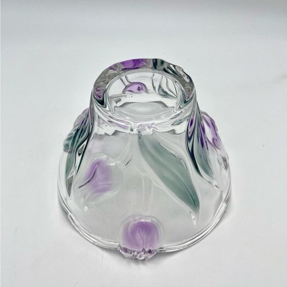 Mikasa Spring Debut Crystal Glass Bowl Purple Tulips Pre-owned. VGC - Picture 5 of 9